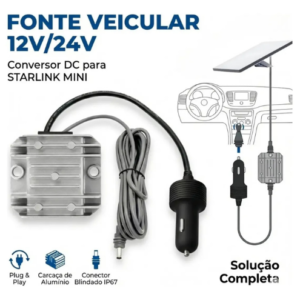 Cabo Estabilizador Starlink Mini 12v Fonte Acendedor 30v