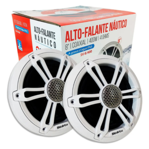 Par Alto Falantes Seavox 8 Náutico Tweeter Titânio Ip65 400 W Cor Branco